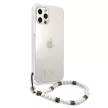Guess GUHCP12LKPSWH Transparent hátlap, tok, White Pearl iPhone 12 Pro Max 6.7" hátlap, tok, átlátszó