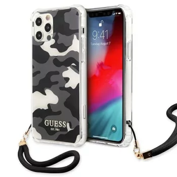   Guess GUHCP12LKSARBK iPhone 12 Pro Max 6.7" hátlap, tok Camo Collection, fekete