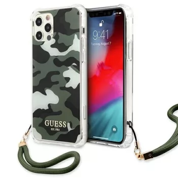   Guess GUHCP12LKSARKA iPhone 12 Pro Max 6.7" hátlap, tok Camo Collection, zöld