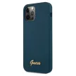 Guess GUHCP12LLSLMGBL iPhone 12 Pro Max 6.7" hátlap, tok Metal Logo Script, kék