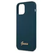 Guess GUHCP12LLSLMGBL iPhone 12 Pro Max 6.7" hátlap, tok Metal Logo Script, kék