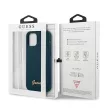 Guess GUHCP12LLSLMGBL iPhone 12 Pro Max 6.7" hátlap, tok Metal Logo Script, kék