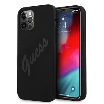   Guess GUHCP12LLSVSBK Script Vintage iPhone 12 Pro Max 6.7", hátlap, tok, fekete