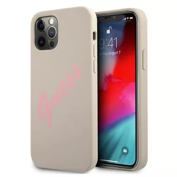   Guess GUHCP12LLSVSGP Silicone Vintage iPhone 12 Pro Max 6,7" tok, szürke, rózsaszín