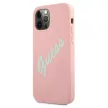 Guess GUHCP12LLSVSPG iPhone 12 Pro Max 6.7", zöld hátlap, tok Silicone Vintage, rózsaszín