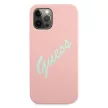 Guess GUHCP12LLSVSPG iPhone 12 Pro Max 6.7", zöld hátlap, tok Silicone Vintage, rózsaszín