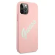 Guess GUHCP12LLSVSPG iPhone 12 Pro Max 6.7", zöld hátlap, tok Silicone Vintage, rózsaszín