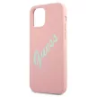 Guess GUHCP12LLSVSPG iPhone 12 Pro Max 6.7", zöld hátlap, tok Silicone Vintage, rózsaszín