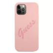 Guess GUHCP12LLSVSPI iPhone 12 Pro Max 6.7" hátlap, tok Script Vintage, rózsaszín