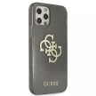 Guess GUHCP12LPCUGL4GBK iPhone 12 Pro Max 6.7" hátlap, tok Glitter 4G Big Logo, fekete