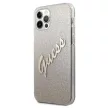 Guess GUHCP12LPCUGLSGO iPhone 12 Pro Max 6.7" hátlap, tok Glitter Gradient Script, arany