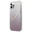 Guess GUHCP12LPCUGLSPI Glitter Gradient Script iPhone 12 Pro Max 6.7", hátlap, tok, rózsaszín