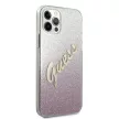 Guess GUHCP12LPCUGLSPI Glitter Gradient Script iPhone 12 Pro Max 6.7", hátlap, tok, rózsaszín
