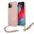 Guess iPhone 12 Pro Max Saffiano Gold Chain (GUHCP12LSASGPI) hátlap, tok, rózsaszín