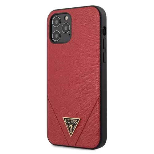 Guess GUHCP12LVSATMLRE iPhone 12 Pro Max 6.7" hátlap, tok Saffiano, piros