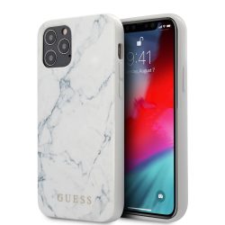   Guess iPhone 12/12 Pro Marble Case márvány mintás hátlap, tok, fehér