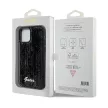 Guess Sequin Script Metal hátlap, tok iPhone 12/12 Pro, fekete