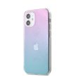 Guess iPhone 12 Mini 3D Raised (GUHCP12S3D4GGBP) hátlap, tok, kék-rózsaszín