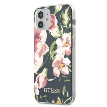   Guess GUHCP12SIMLFL03 iPhone 12 mini 5.4" hátlap, tok N°3 Flower Collection, sötétkék