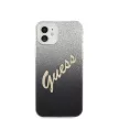 Guess iPhone 12 Mini Vintage Glitter Gradient (GUHCP12SPCUGLSBK) hátlap, tok, fekete