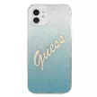 Guess GUHCP12SPCUGLSBL Glitter Gradiens Script iPhone 12 mini 5,4", hátlap, tok, kék