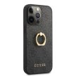 Guess iPhone 13 Pro 4G Ring Stand (GUHCP13L4GMRGR) hátlap, tok, sötétszürke