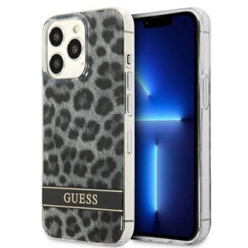   Guess GUHCP13LHSLEOK iPhone 13 Pro/13 6.1" hátlap, tok Leopard, szürke