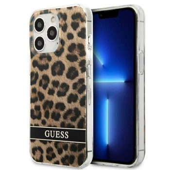   Guess GUHCP13LHSLEOW iPhone 13 Pro/13 6.1" hátlap, tok Leopard, barna