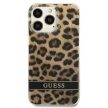 Guess GUHCP13LHSLEOW iPhone 13 Pro/13 6.1" hátlap, tok Leopard, barna