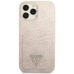 Guess GUHCP13LP4TPP 4G Triangle Logo Cardslot iPhone 13 Pro/13 6,1" różowy /, hátlap, tok, rózsaszín