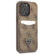 Guess 4G Triangle Logo Cardslot hátlap, tok iPhone 13 Pro/13, barna