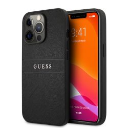 Guess iPhone 13 Pro Saffiano PU Leather hátlap, tok, fekete