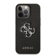 Guess iPhone 13 Pro Saffiano 4G Metal Logo (GUHCP13LSA4GSBK) hátlap, tok, fekete