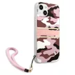 Guess GUHCP13MKCABPI Camo Strap Collection iPhone 13 6.1" różowy /, hátlap, tok, rózsaszín