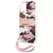 Guess GUHCP13MKCABPI Camo Strap Collection iPhone 13 6.1" różowy /, hátlap, tok, rózsaszín