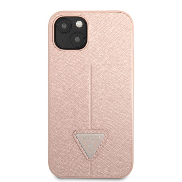 Guess iPhone 13 Saffiano Triangle (GUHCP13MPSATLP) hátlap, tok, rózsaszín