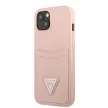 Guess iPhone 13 Saffiano Double Card (GUHCP13MPSATPP) hátlap, tok, rózsaszín
