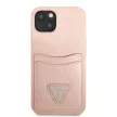 Guess iPhone 13 Saffiano Double Card (GUHCP13MPSATPP) hátlap, tok, rózsaszín