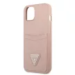 Guess iPhone 13 Saffiano Double Card (GUHCP13MPSATPP) hátlap, tok, rózsaszín