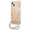 Guess GUHCP13SHFLSD iPhone 13 mini 5.4" hátlap, tok Flower Strap, arany