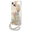 Guess GUHCP13SHFLSU iPhone 13 mini 5.4" hátlap, tok Flower Strap, lila