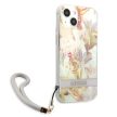 Guess GUHCP13SHFLSU iPhone 13 mini 5.4" hátlap, tok Flower Strap, lila