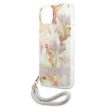 Guess GUHCP13SHFLSU iPhone 13 mini 5.4" hátlap, tok Flower Strap, lila