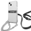 Guess GUHCP13SKC4GBSI Grey Strap Silver Chain iPhone 13 mini 5.4" hátlap, tok, átlátszó