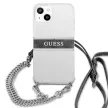 Guess GUHCP13SKC4GBSI Grey Strap Silver Chain iPhone 13 mini 5.4" hátlap, tok, átlátszó