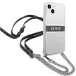 Guess GUHCP13SKC4GBSI Grey Strap Silver Chain iPhone 13 mini 5.4" hátlap, tok, átlátszó