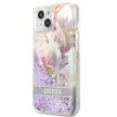 Guess GUHCP13SLFLSU iPhone 13 mini 5.4"hátlap, tok Flower Liquid Glitter, lila