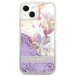 Guess GUHCP13SLFLSU iPhone 13 mini 5.4"hátlap, tok Flower Liquid Glitter, lila