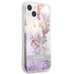 Guess GUHCP13SLFLSU iPhone 13 mini 5.4"hátlap, tok Flower Liquid Glitter, lila
