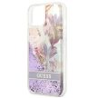 Guess GUHCP13SLFLSU iPhone 13 mini 5.4"hátlap, tok Flower Liquid Glitter, lila